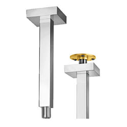 Jacuzzi - Braccio doccia a soffitto squadrato 2,5X2,5 cm con fissaggio rinforzato rubinetteria lunghezza 20 cm 1111070JA00