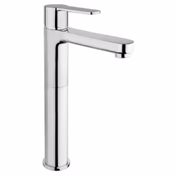 Il miscelatore lavabo alto della collezione Eolo di Jacuzzi è completo di:aeratore rompigetto; 2 flessibili inox 3/8''G per a ...