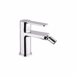 Il monocomando bidet della collezione Eolo è completo di:snodo e aeratore rompigetto; 2 flessibili inox 3/8''G per attacco ac ...
