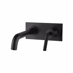 Lavabo a muro con piastra Jacuzzi Rubinetteria modello Lumos nero opaco per piletta click clack Il Rubinetto per lavabo con i ...