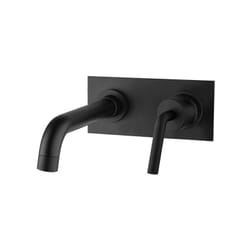 Miscelatore lavabo a muro con piastra nero opaco serie Lumos Jacuzzi Rubinetteria