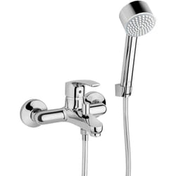 Gruppo vasca esterno Jacuzzi rubinetteria con doccia duplex Lucente ottone cromo