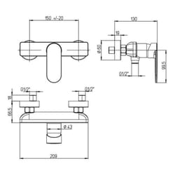 Jacuzzi - Miscelatore doccia esterno Borea di rubinetteria