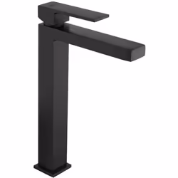 Miscelatore per lavabo alto serie Twinkle nero opaco di Jacuzzi Rubinetteria forma quadrata per piletta click clack Stile ele ...