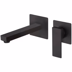 Miscelatore per lavabo alto serie Twinkle nero opaco di Jacuzzi Rubinetteria forma quadrata per piletta click clack Stile ele ...