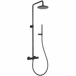 Colonna doccia Lumos con miscelatore termostatico soffione in acciaio ø in finitura nero opaco di Jacuzzi | Rubinetteria Il g ...