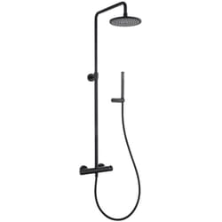 Colonna doccia nero opaco termostatica Jacuzzi Rubinetteria serie Lumos