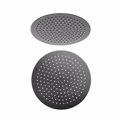 Jacuzzi | Rubinetteria soffione doccia tondo nero opaco in acciaio ultra slim diametro 25 cm con ugelli anticalcare Soffione  ...