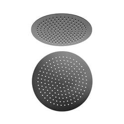 Jacuzzi - Rubinetteria soffione tondo ø 25 cm ultrapiatto nero opaco in acciaio