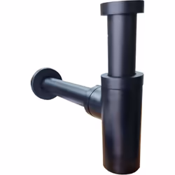 Sifone quadrato a bottiglia universale colore nero opaco Jacuzzi | rubinetteria Il sifone universale squadrato nero opaco uni ...