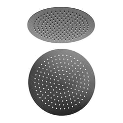 Jacuzzi - Soffione nero opaco tondo ultrapiatto Rubinetteria in acciaio diametro ø 30 cm