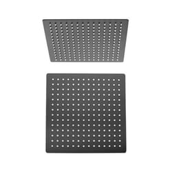Soffione nero opaco ultrapiatto in acciaio Jacuzzi Rubinetteria quadrato 25X25 cm