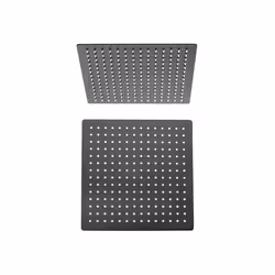 Jacuzzi | Rubinetteria soffione doccia quadrato nero opaco in acciaio ultra slim 20X20 cm con ugelli anticalcare Il soffione  ...
