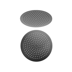 Jacuzzi - Soffione Rubinetteria tondo ultrapiatto nero opaco in acciaio diametro ø 20 cm