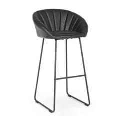 Sgabello bar in ecopelle vintage nero Jacky Bizzotto