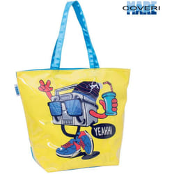 Enrico Coveri - borsa mare spiaggia con manici stampa radio 55X45X22CM 4 colori