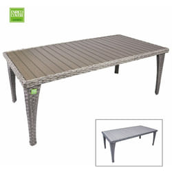 Tavolo da Giardino Esterno Struttura Acciaio Polyrattan Imperial Enrico Coveri Colore principale: Grigio - Dimensione: 90 x 140 cm
