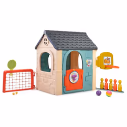 Feber Casual 6 In 1 Activity House Casetta per bambini con 6 attività di gioco super divertenti: (1) bowling, (2) giochi con ...