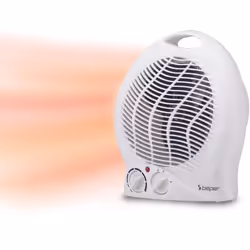 Termoventilatore compatto con 2 livelli di potenza selezionabili: modalità eco per un risparmio energetico e modalità confort ...
