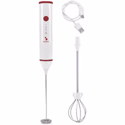 Schiumino ricaricabile tramite cavo USB incluso, ideale per montare il latte e realizzare cappuccini e the matcha. Inclusa an ...
