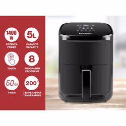 Beper P101FRI051 friggitrice Singolo 5 L Indipendente 1400 W Friggitrice ad aria calda Nero