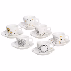 Tognana Porcellane Goldy, Set, 0,08 L, Multicolore, Porcellana fine, Caffè, Iris