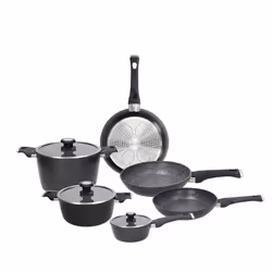 Tognana Porcellane BATTERIA 9 PZ SPHERA, Set misto, Nero, Alluminio, Greblon, Nero, Vetro
