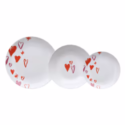 Tognana Porcellane Amore, 6 persona(e), Porcellana, Rosso, Bianco, Madison, Rotondo, 27 cm