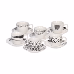Tognana Porcellane IR685015974 tazza Nero, Bianco Caffè 6 pz