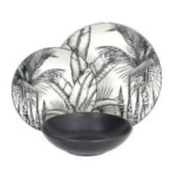 Tognana Porcellane MC070186131 servizio da tavola 18 pz Porcellana, Porcellane dure Nero, Bianco