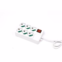 Mach Power MP-4006P, 1,5 m, Interno, 1 mm², Bianco, 6 presa(e) AC, 250 V
