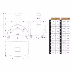 Forno a Legna da Esterno 73x55x48 cm Alfa Nano Copper - Vista aggiuntiva 4