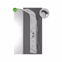 Colonna doccia in acciaio inox effetto marmo, prodotta dal brand Feridras. Con 4 funzioni selezionabili: doccetta, soffione, ...