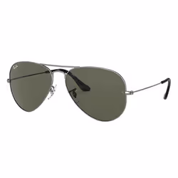 Ray-Ban AVIATOR CLASSIC, Adulto, Unisex, Aviatore, Grigio, Lenti senza polarizzazione, Metallo
