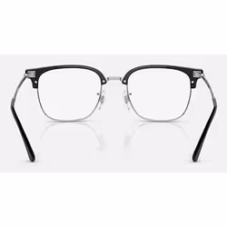 Ray-Ban NEW CLUBMASTER OPTICS Unisex Quadrato Mezza montatura Nero, Argento - Vista aggiuntiva 4