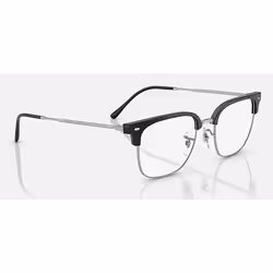 Ray-Ban NEW CLUBMASTER OPTICS Unisex Quadrato Mezza montatura Nero, Argento - Vista aggiuntiva 6