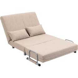 Divano Letto 2 Posti, Letto 1 Piazza ½ Schienale Regolabile 102x82x81cm - Homcom