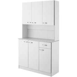 Credenza Moderna con Cassetti e Armadietti in Legno Bianco Grigio - Homcom