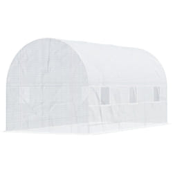 Serra per Orto a Tunnel 4.5x2x2m in pe e Tubi in Metallo Bianco - Outsunny