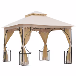 Descrizione: Questo gazebo da giardino di alta qualità è realizzato in metallo verniciato a polvere e rivestito con tessuto d ...