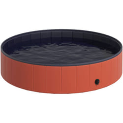 Pawhut - Piscina Vasca da Bagno Portatile Pieghevole per Cani Rosso