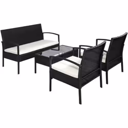Descrizione: Questo set da giardino Outusnny è composto da 4 pezzi per dare risalto all'arredamento esterno del tuo spazio es ...