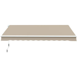Outsunny - Tenda da Sole per Esterno Avvolgibile a Manovella 4x2.5 m