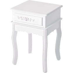 Homcom - Comodino Tavolino Moderno con Cassetto Mobiletto Multiuso in Legno Bianco