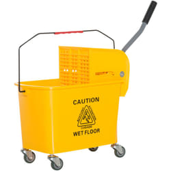 Carrello Secchio con Strizzatore Rimovibile Lavapavimenti, Giallo - Homcom