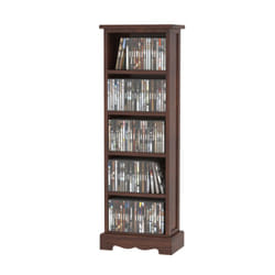 Homcom - Scaffale Porta cd Mobiletto in Legno con 5 Ripiani 30x17x90cm Marrone