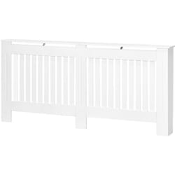 Homcom - Copritermosifone a Doghe in mdf 172x19x81 cm Bianco
