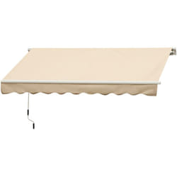 Tenda da Sole Avvolgibile a Caduta Manuale, 3x2.5m Beige - Outsunny
