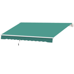 Tenda da Sole Avvolgibile a Caduta Manuale, 3x2.5m Verde Scuro - Outsunny