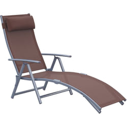 Outsunny - Sdraio da Giardino Pieghevole con Cuscino e Schienale